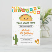 Invitation d'anniversaire de fête de Taco sur la m (Debout devant)
