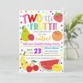 Invitation d'anniversaire de fête des fruits à deu (Debout devant)