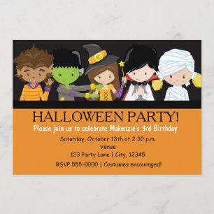 Invitation d'anniversaire de fête d'Halloween pour