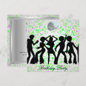 Invitation d'anniversaire de fête disco danse (Devant / Derrière)