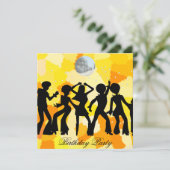 Invitation d'anniversaire de fête disco danse (Debout devant)