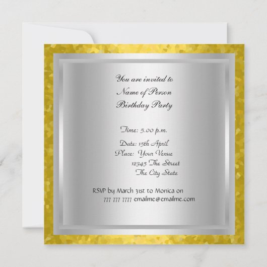 Invitation d'anniversaire de fête disco danse (Dos)