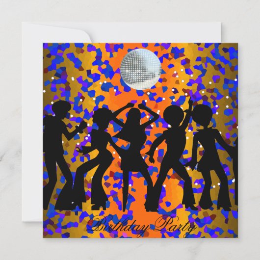 Invitation d'anniversaire de fête disco danse (Devant)