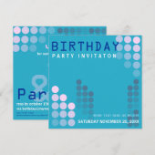 Invitation d'anniversaire de fête Electro House (Devant / Derrière)