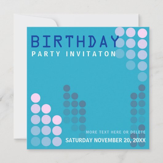 Invitation d'anniversaire de fête Electro House (Devant)