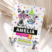 Invitation d'anniversaire de fête, Enfants Safari