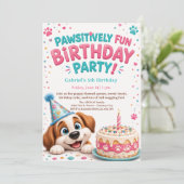 Invitation d'anniversaire de fête pour enfants ave (Debout devant)