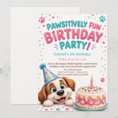 Invitation d'anniversaire de fête pour enfants ave (Devant / Derrière)