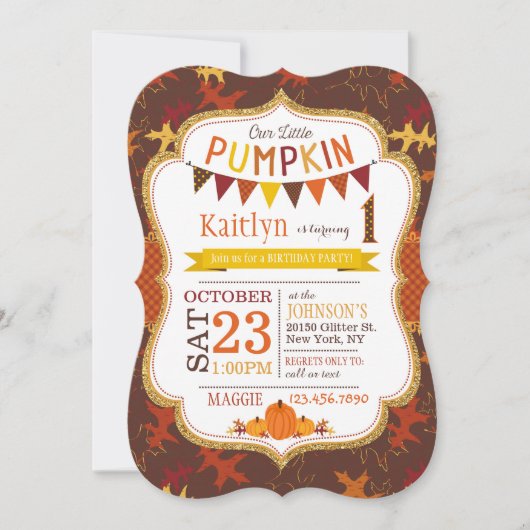 Invitation d'anniversaire de feuille et de (Devant)