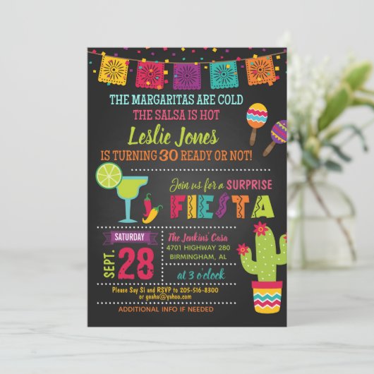 Invitation d'anniversaire de fiesta (Debout devant)