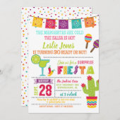 Invitation d'anniversaire de fiesta - blanc (Devant / Derrière)