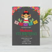 Invitation d'anniversaire de fiesta de fille (Debout devant)