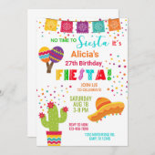 Invitation d'anniversaire de fiesta fille, tout âg (Devant / Derrière)