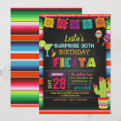 Invitation d'anniversaire de fiesta - frontière de (Devant / Derrière)