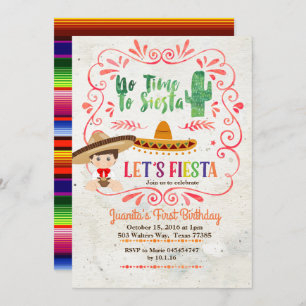 Invitation d'anniversaire de fiesta mexicaine de