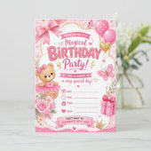 Invitation d'anniversaire de fille (Debout devant)