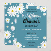 Invitation d'anniversaire de fille à la marguerite (Devant / Derrière)