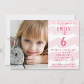 Invitation d'anniversaire de fille à l'aquarelle v (Devant)
