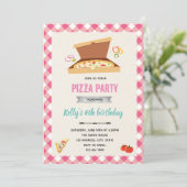 Invitation d'anniversaire de fille à pizza (Debout devant)
