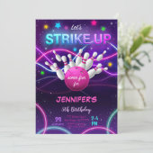 Invitation d'anniversaire de fille au bowling (Debout devant)