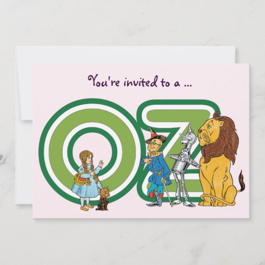 Invitation d'anniversaire de fille au Magicien d'O (Devant)