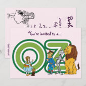 Invitation d'anniversaire de fille au Magicien d'O (Devant / Derrière)