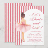 Invitation d'anniversaire de fille ballerine (Devant / Derrière)