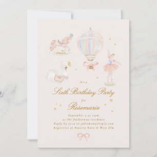Invitation d'anniversaire de fille Ballerine de co