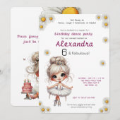 Invitation d'anniversaire de fille bizarre (Devant / Derrière)