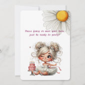 Invitation d'anniversaire de fille bizarre (Dos)