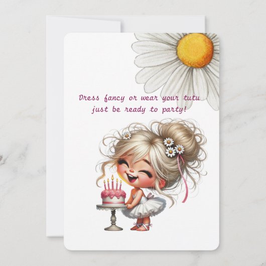 Invitation d'anniversaire de fille bizarre (Dos)