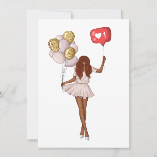 Invitation d'anniversaire de fille branchée (Devant)