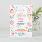 Invitation d'anniversaire de fille chef moderne pe (Debout devant)