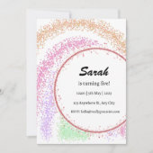 invitation d'anniversaire de fille colorée et arc- (Devant)