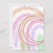 invitation d'anniversaire de fille colorée et arc- (Dos)