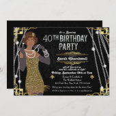 Invitation d'anniversaire de fille d'aileron (Devant / Derrière)