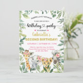 Invitation d'anniversaire de fille d'animaux Safar (Debout devant)