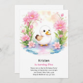 Invitation d'anniversaire de fille de canard (Devant / Derrière)