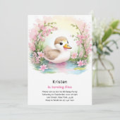 Invitation d'anniversaire de fille de canard (Debout devant)