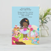 Invitation d'anniversaire de fille de Candy Land a (Debout devant)