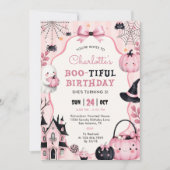 Invitation d'anniversaire de fille de citrouille r (Devant)