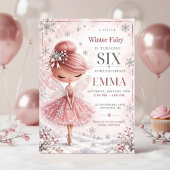 Invitation d'anniversaire de fille de fée de floco
