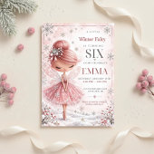 Invitation d'anniversaire de fille de fée de floco