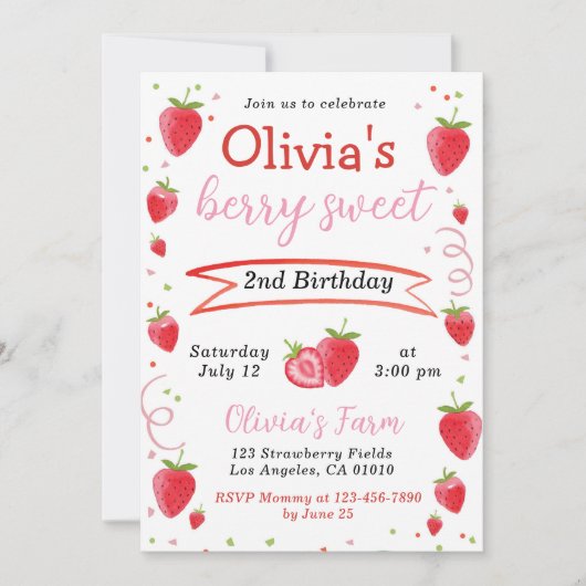 Invitation d'anniversaire de fille de ferme de fru (Devant)