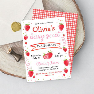 Invitation d'anniversaire de fille de ferme de fru