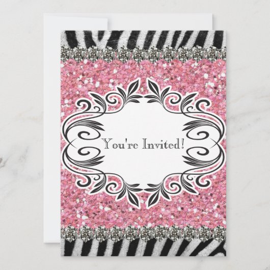 Invitation d'anniversaire de fille de parties (Devant)