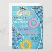 Invitation d'anniversaire de fille de piscine Donu (Devant / Derrière)