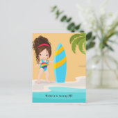 Invitation d'anniversaire de fille de plage d'été (Debout devant)