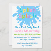 Invitation d'anniversaire de fille de réception au (Devant)