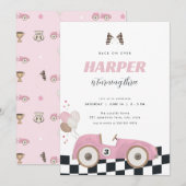 Invitation d'anniversaire de fille de voiture de c (Devant / Derrière)